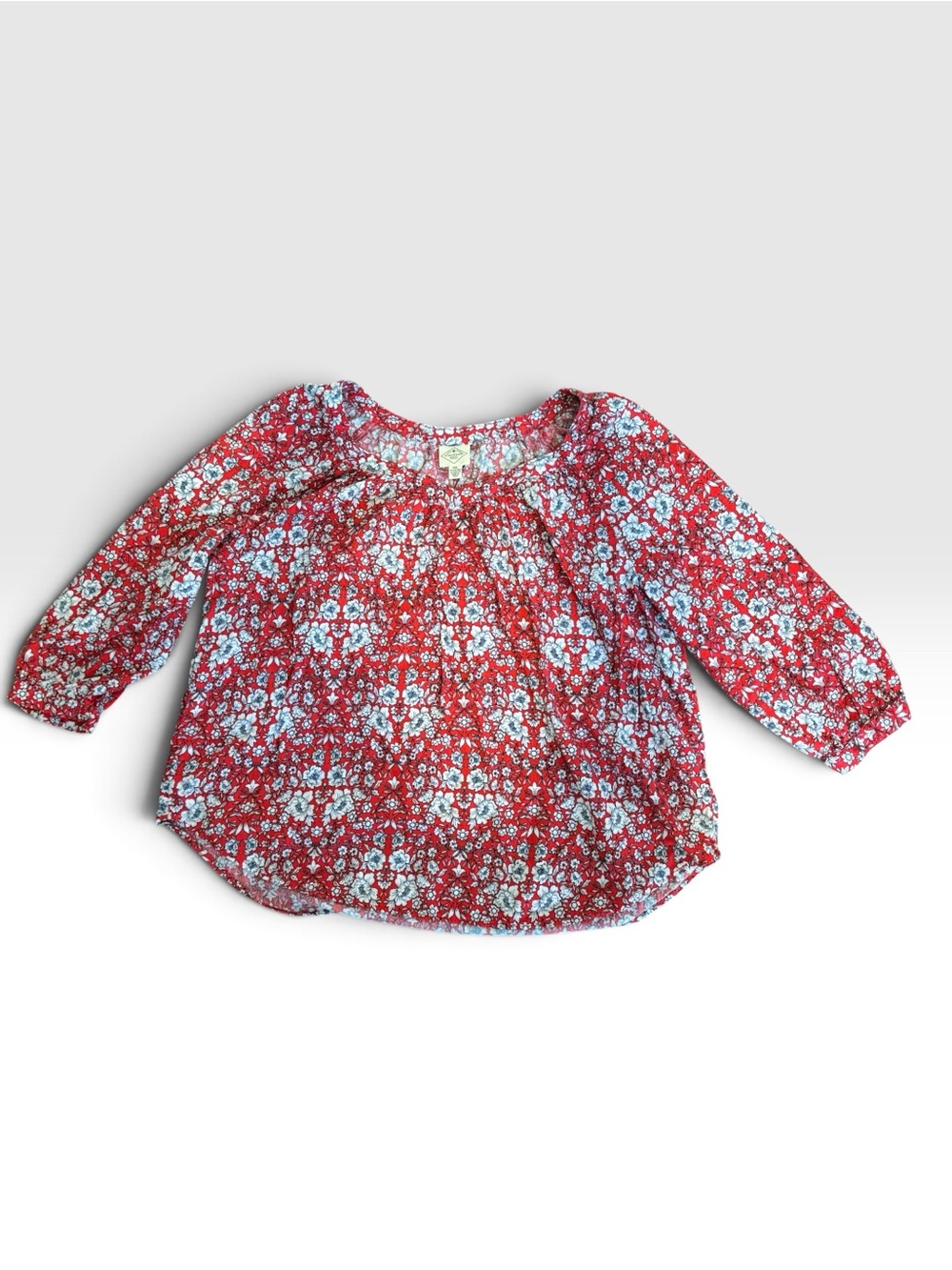 St. John's Bay Red Floral Peasant Blouse